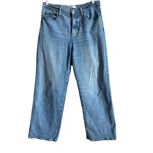 Zara Women’s Medium‎ Wash High Rise Wide Leg Baggy Jeans Blue Denim Size 8